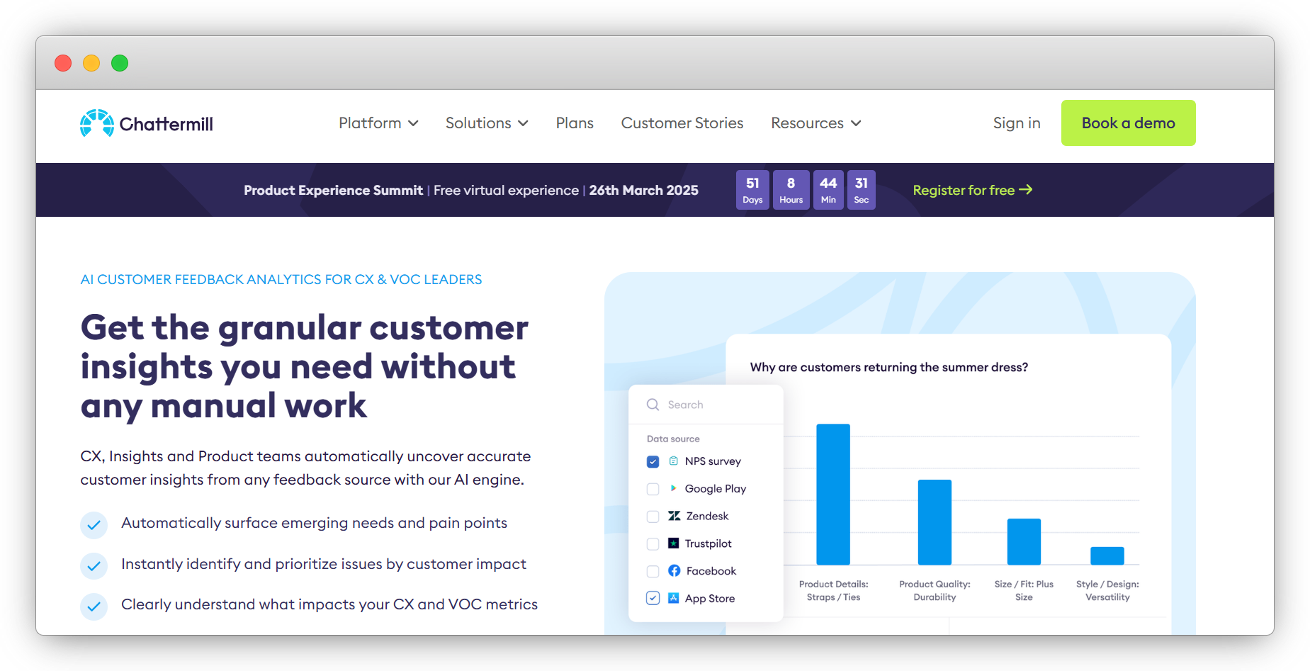 An image showing AI insight tool- Chattermill