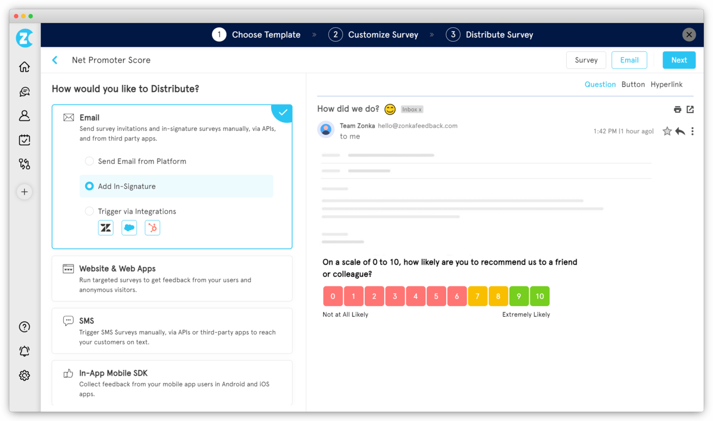 Email Signature Surveys - Zonka Feedback Survey Distribution