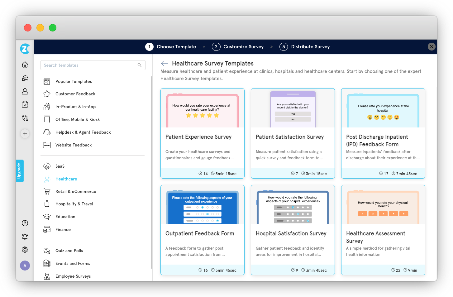 Patient experience surveys - Multiple Survey Templates on Zonka Feedback