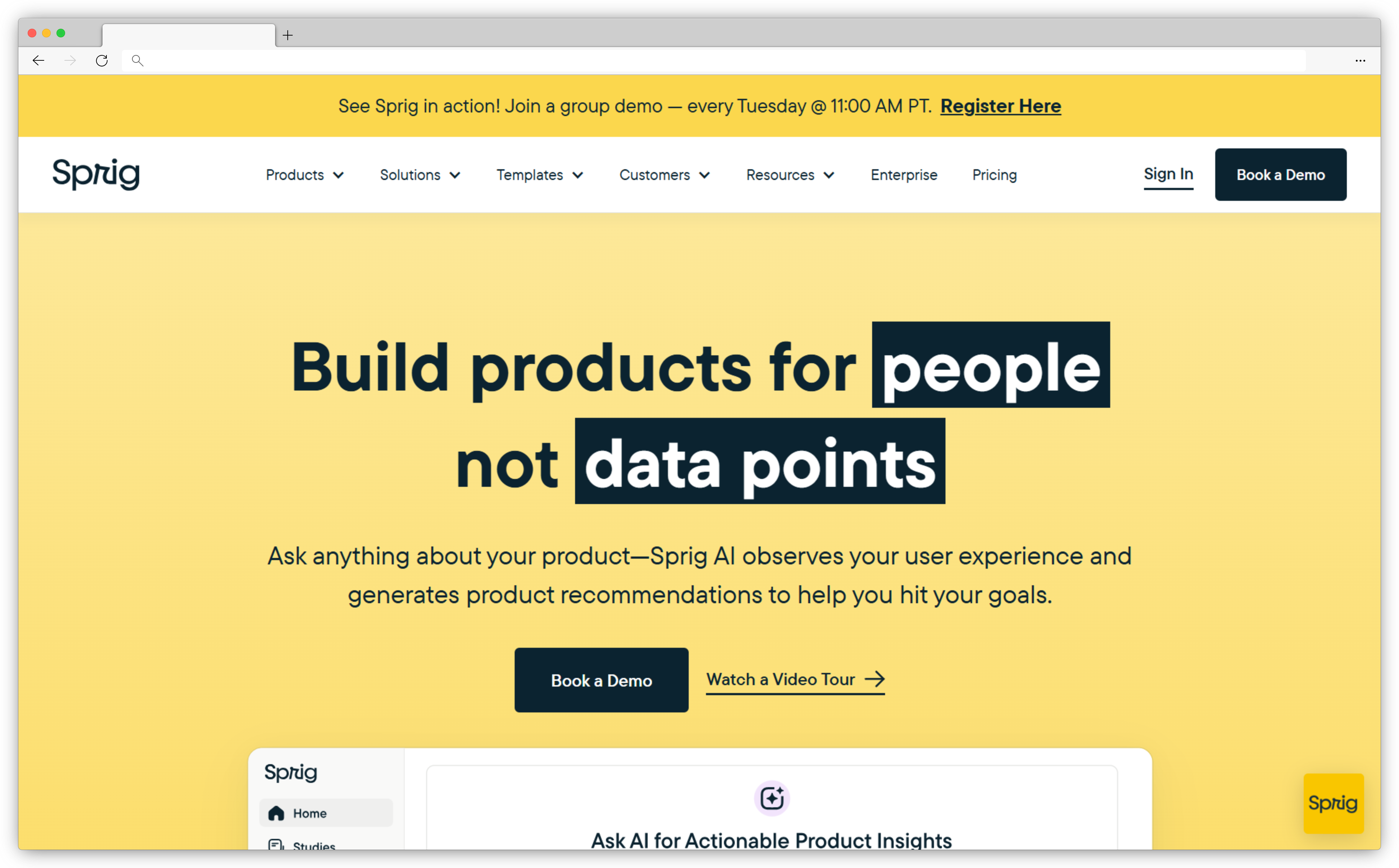 Product survey tools - Sprig