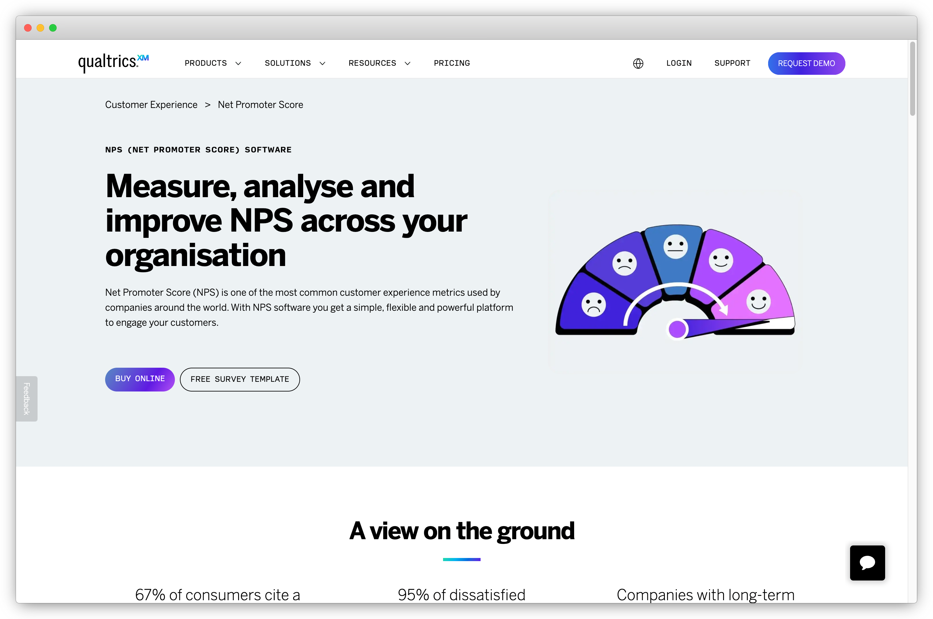 An image showing the second Net Promoter Score (NPS) software tool, Qualtrics