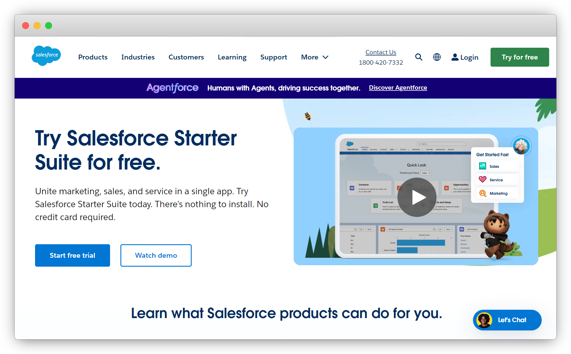 An image showing homepage of Salesforce