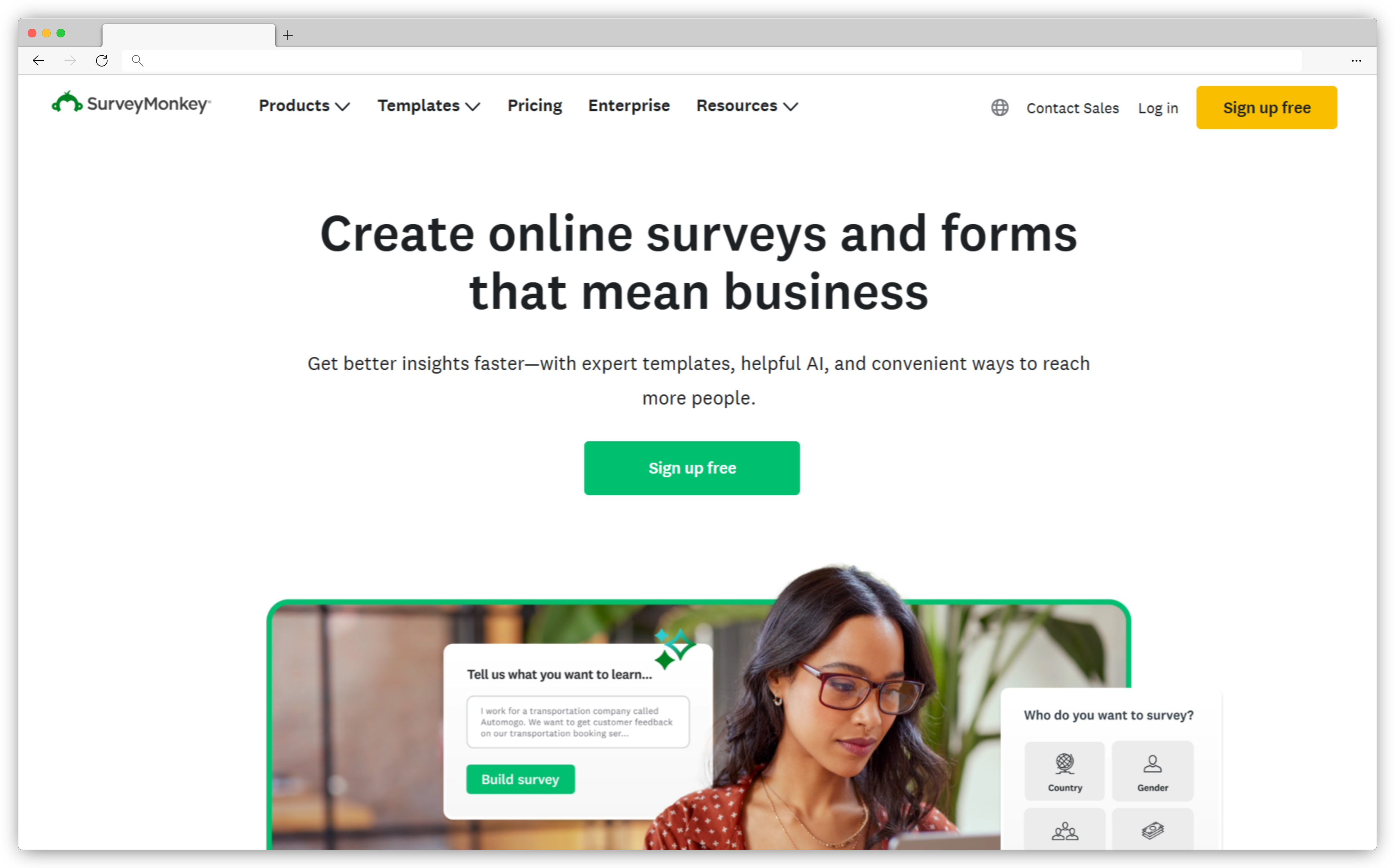 Website Feedback App - SurveyMonkey