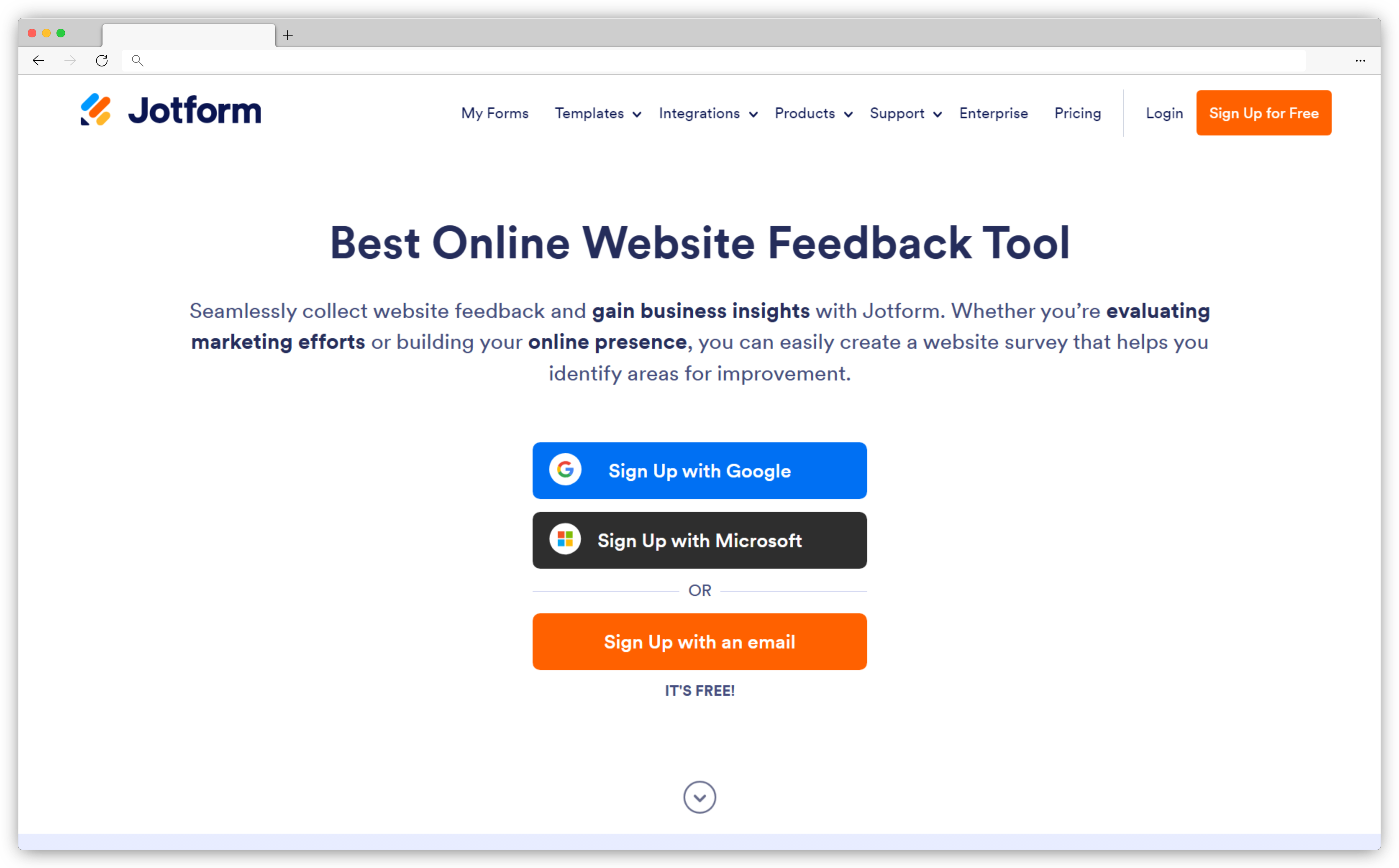 Website Feedback Form - Jotform