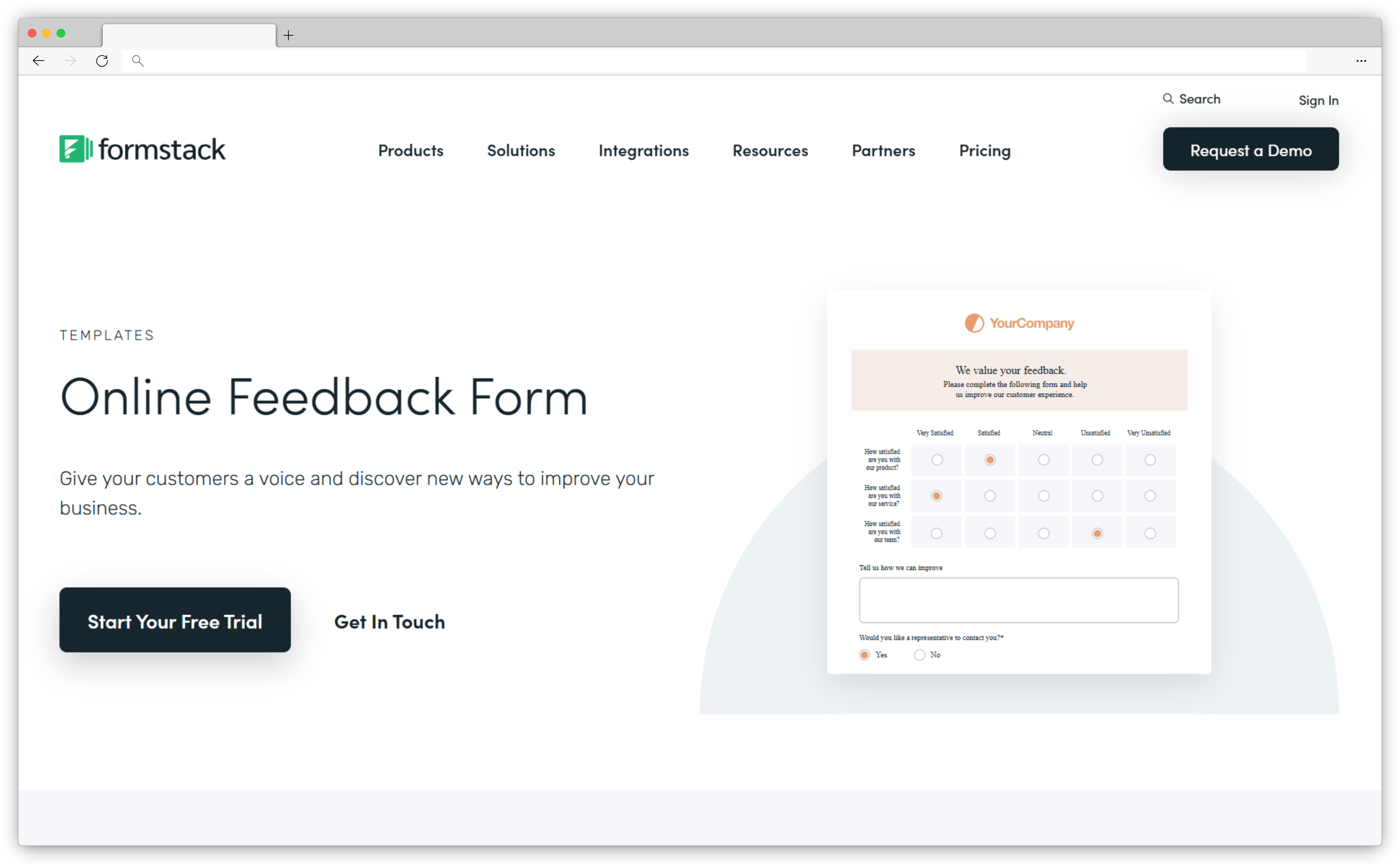 Website Feedback tools - formstack