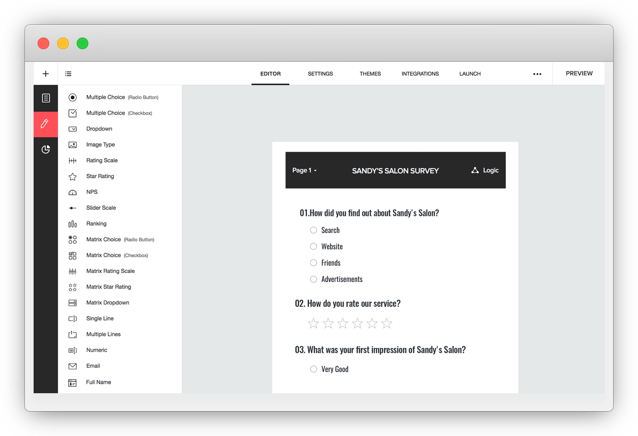 An image showing the tenth Survey Builder tool, Zoho Survey