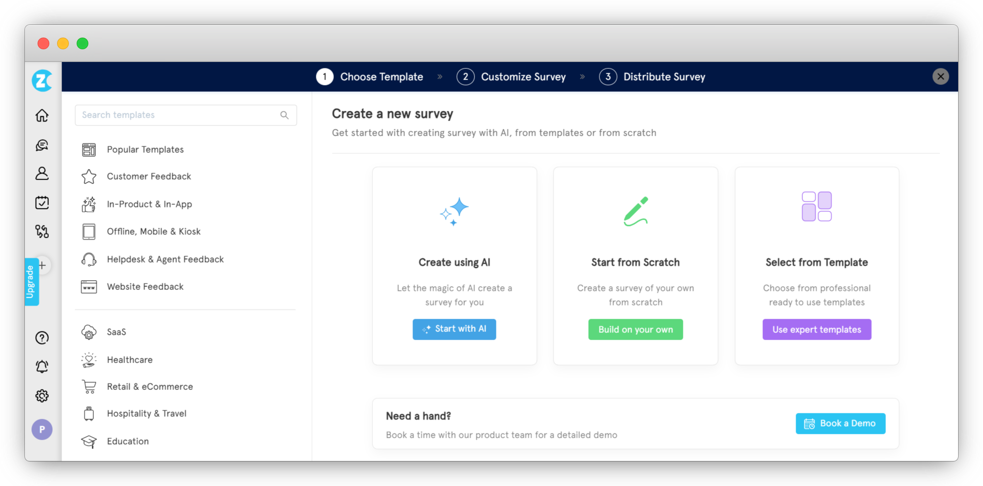 An image showing the Zonka Feedback Software Home after you login 