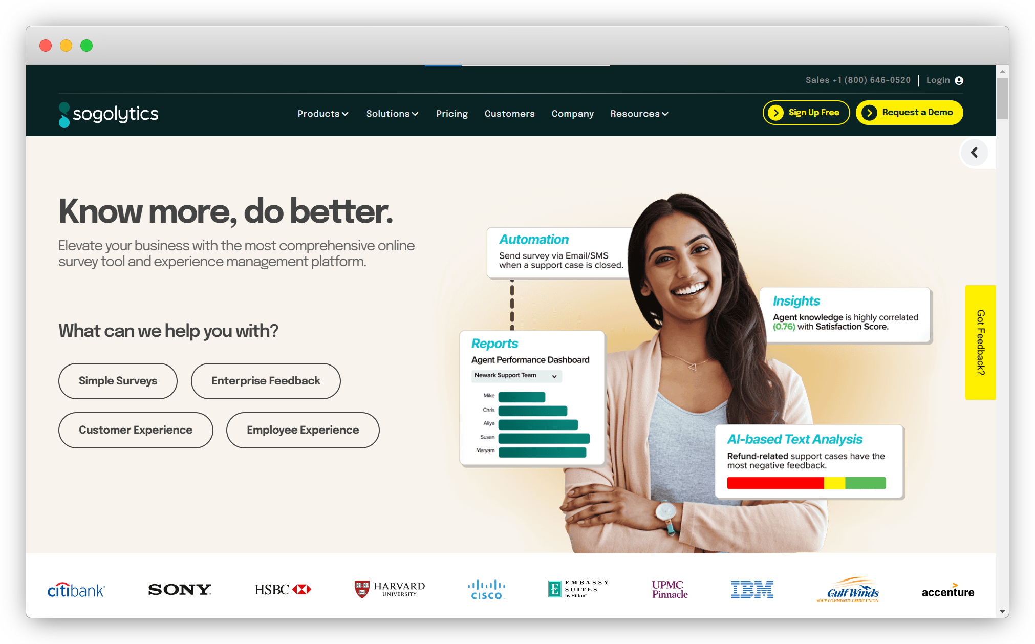 Sogolytics Customer Satisfaction Tool