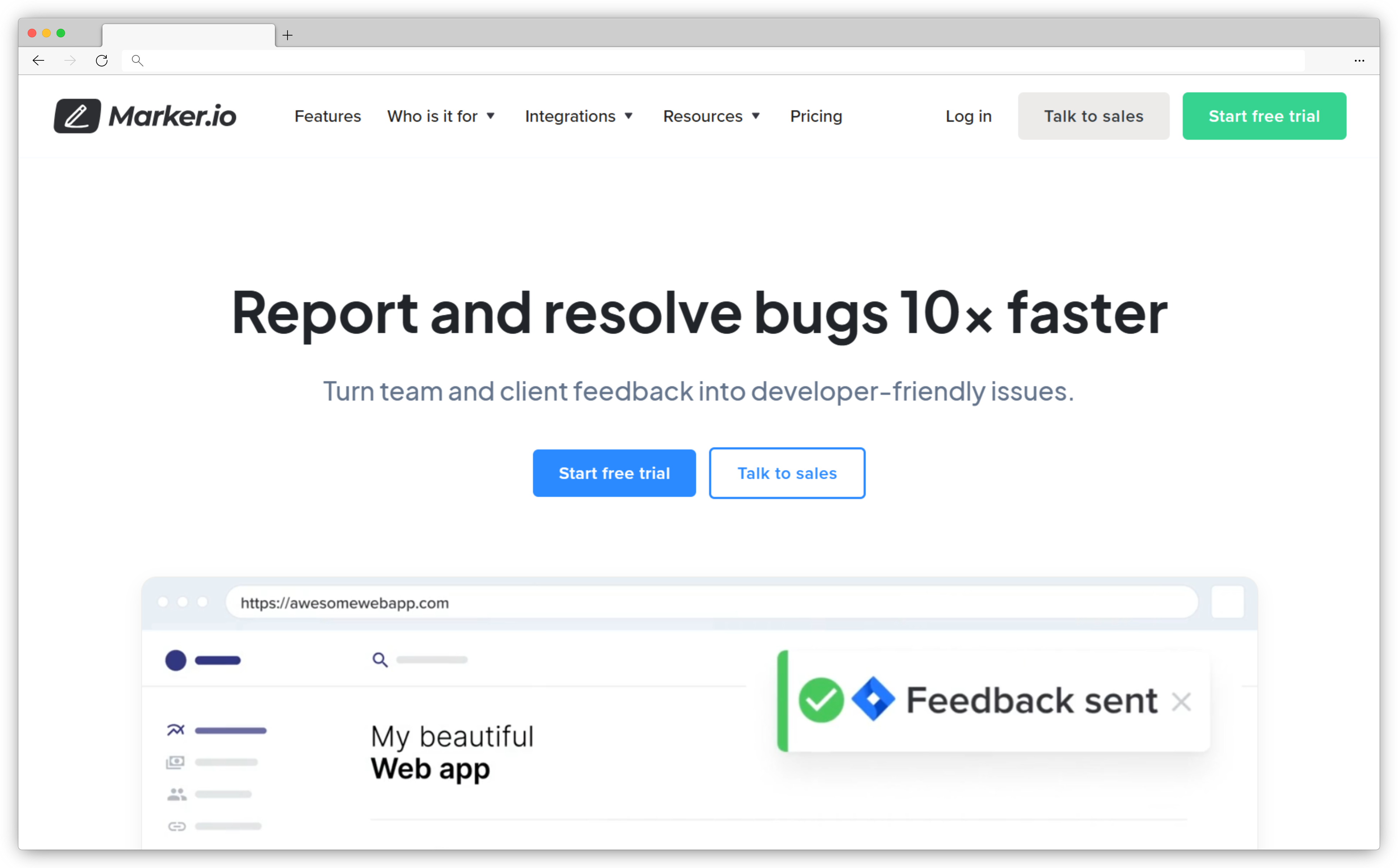 website feedback widget - marker.io